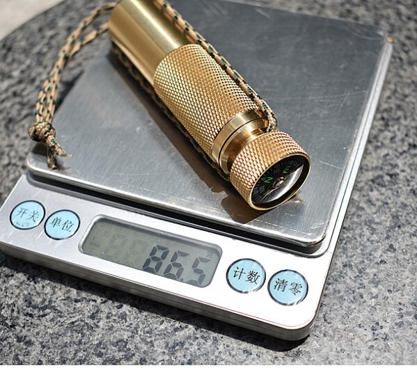 EDC Brass Waterproof Pill Case Container Box Pendant w/ Compass Outdoor Tool—