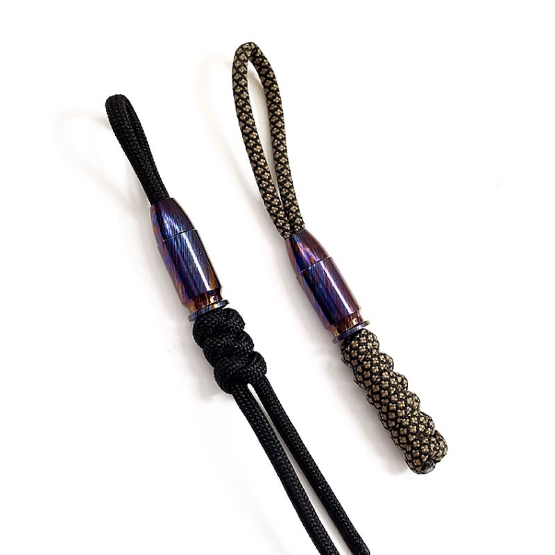 Titanium Damascus Parachute Cord Cool DIY Bead Necklace Pendant Lanyard EDC Tool