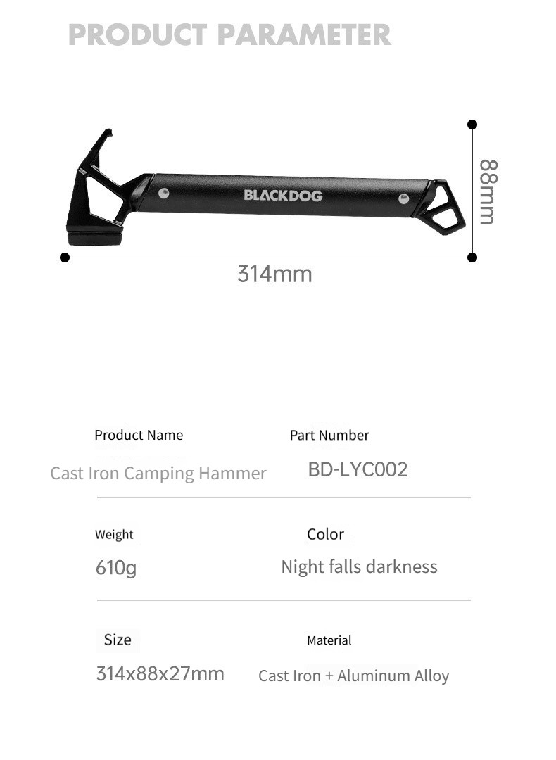 Outdoor multifunctional tools, camping tents, ground nails, hammers