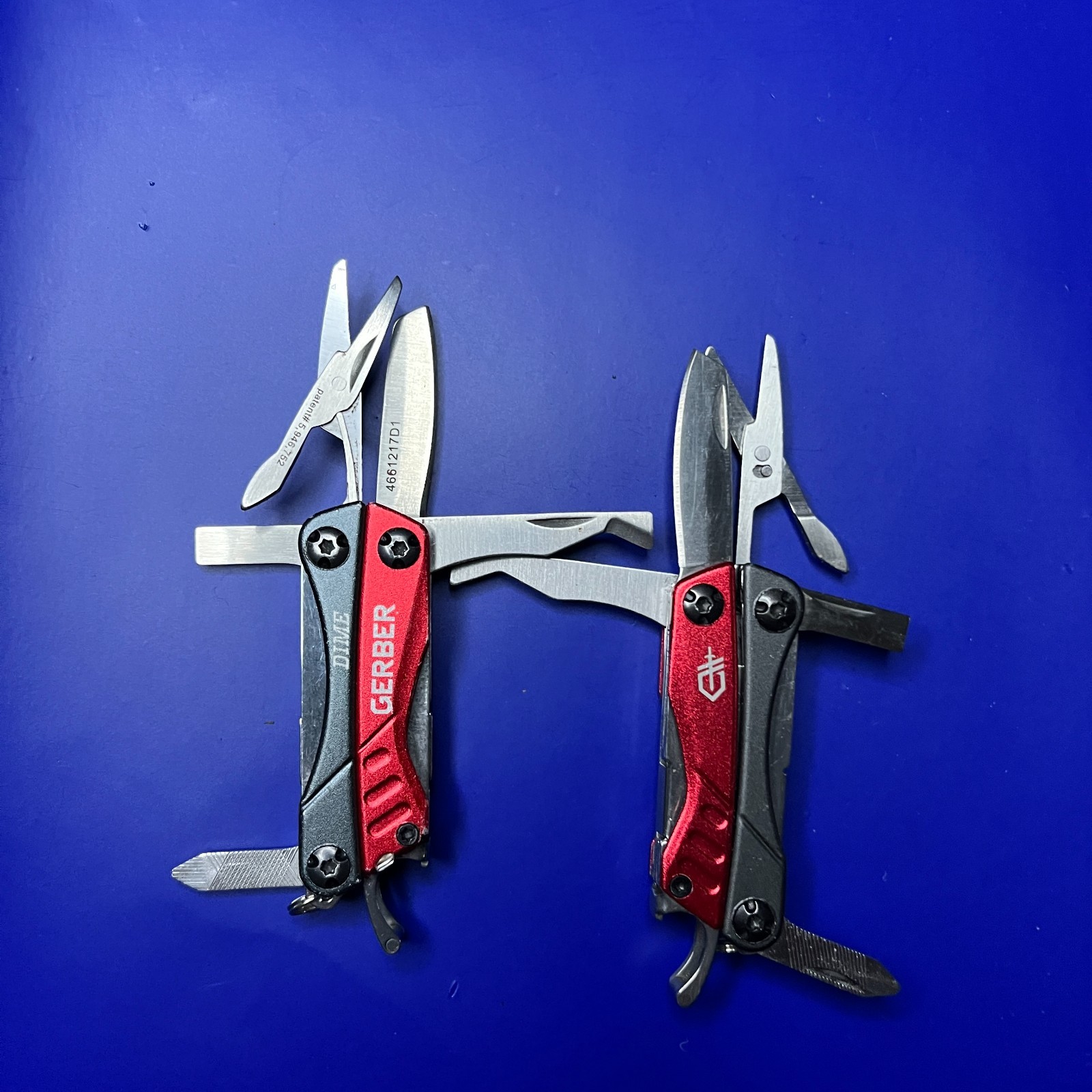 Lot of 2 Gerber Dime Multi-Tools Small Keychain Pliers Knife File Scissors