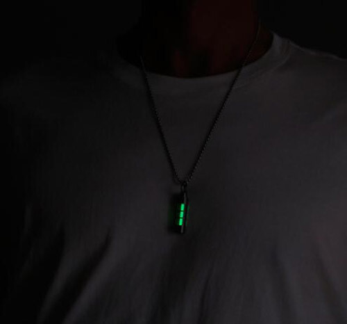 Titanium luminous Tube Pendants Paracord Beads Key Ring Necklace Pendants