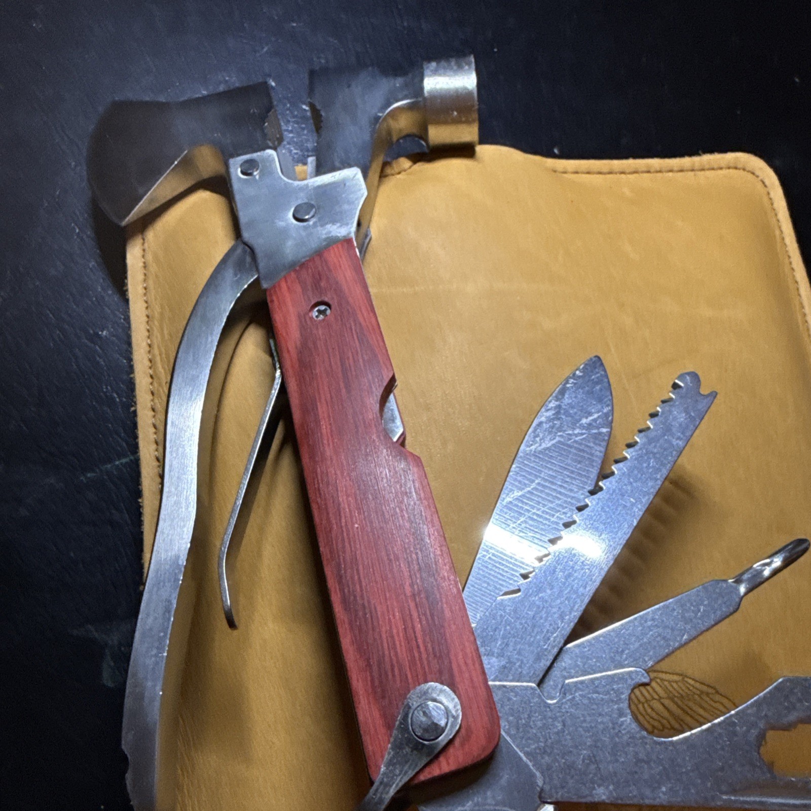 Multi Tools Purpose Camping Emergency Survival Axe Hatchet Hammer Gear Kit Set