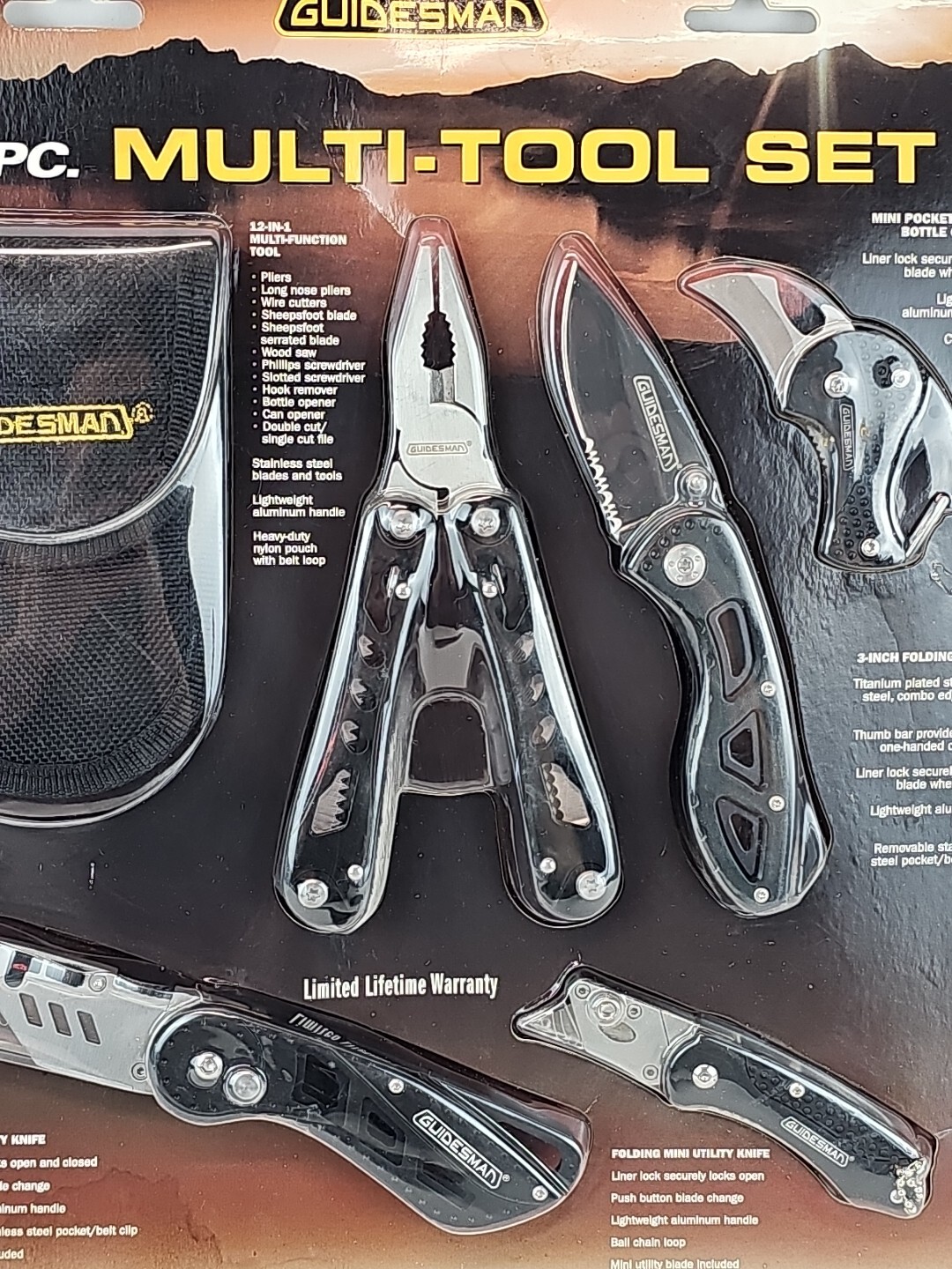 Guidesman 5 Piece Multi-tool set – Nylon Pouch With Belt Loop 243-2859