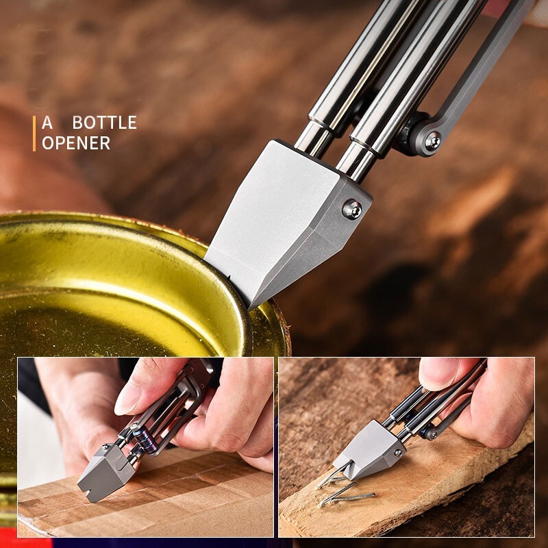 TC4 Titanium Alloy Pocket Multi-tools Crowbar Portable Outdoor EDC Pry Bar Tool