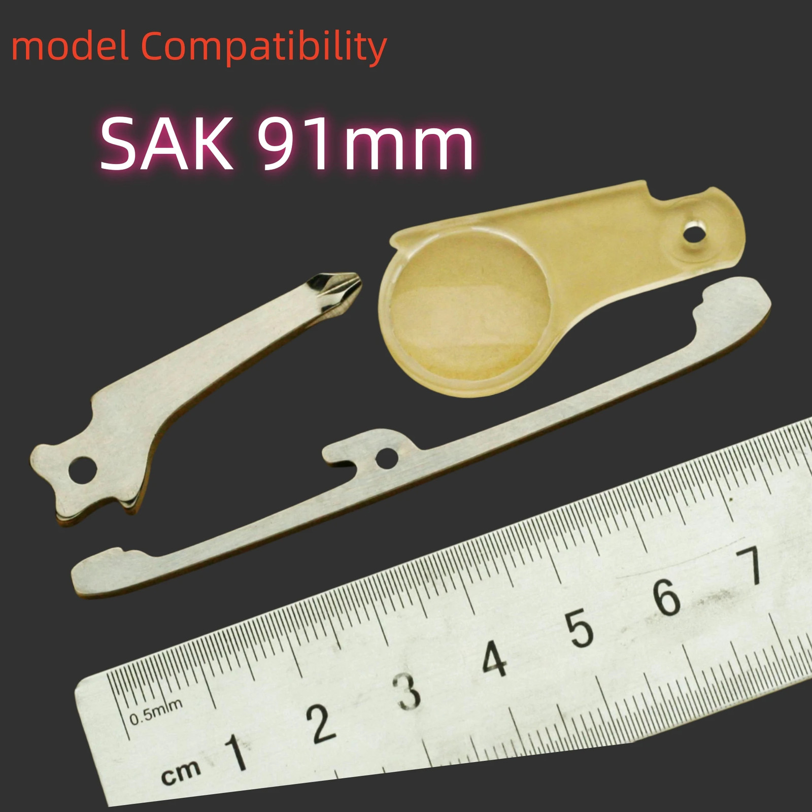 1 set Phillips screwdriver Magnifying glass and spring For 91mm Victorinox SAK