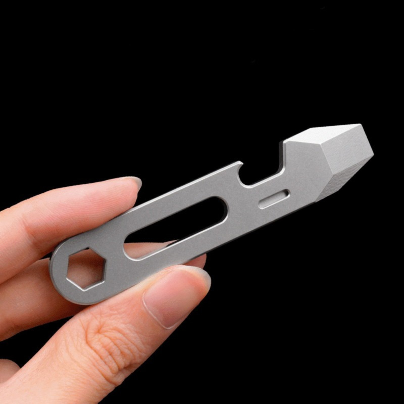 1PC Mini Titanium Alloy Keychain Pry Bar Crowbar Opener EDC Outdoor Multi Tools