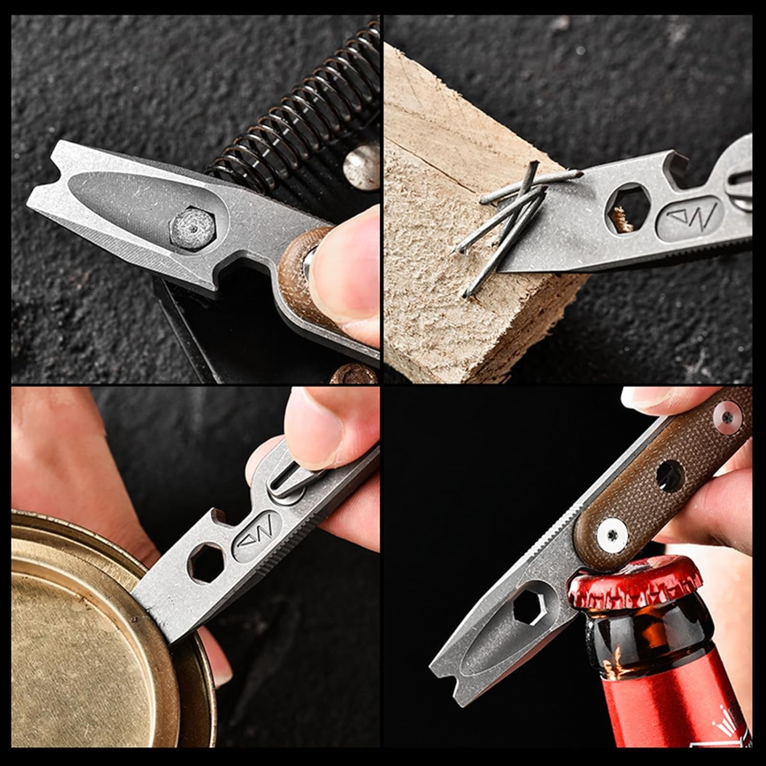 Titanium EDC Pocket Pry Bar EDC Keychain Tool Bottle Opener with Pocket Clip