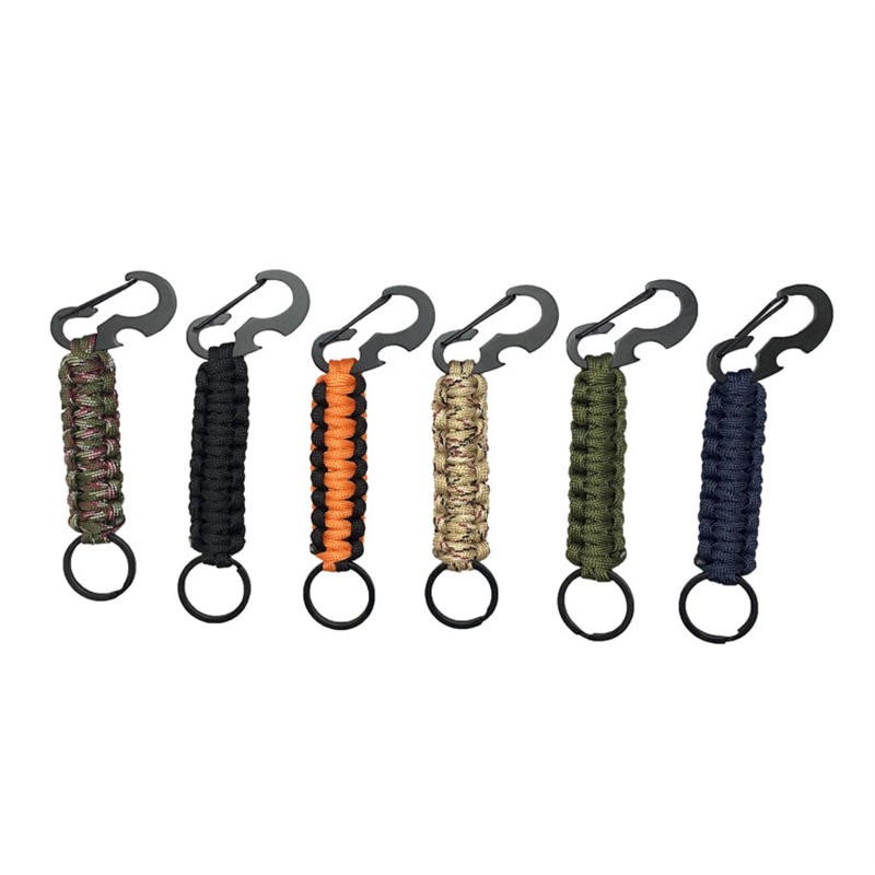 2PC Buckle Parachute Cord Woven Multifunctional Key Chain Bottle Opener Outdoor