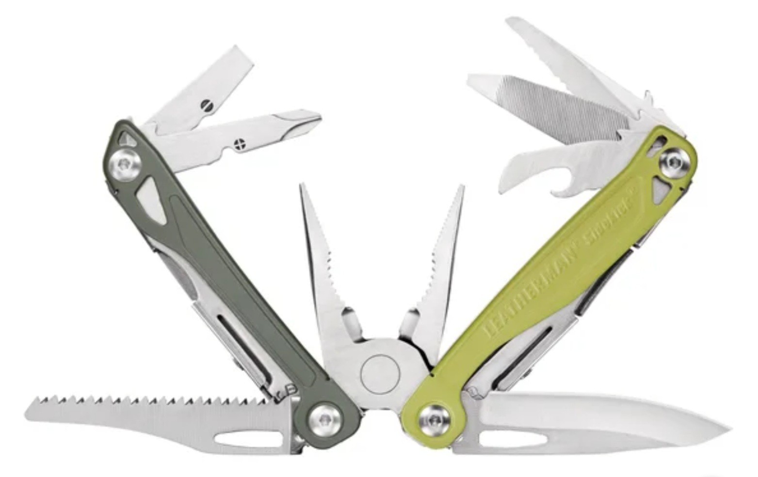 LEATHERMAN SIDEKICK® 14 Tool Stainless Steel Multi-Tool Green with Nylon Sheath
