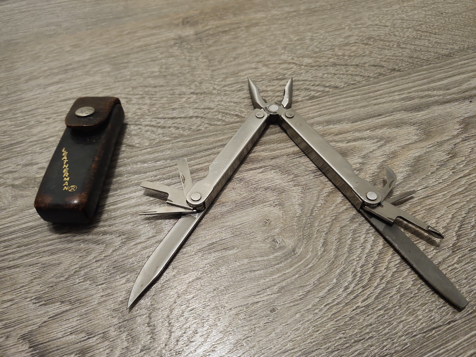 Leatherman Tool – Used, Stainless Steel, Good Condition, Older Model, With Pouch