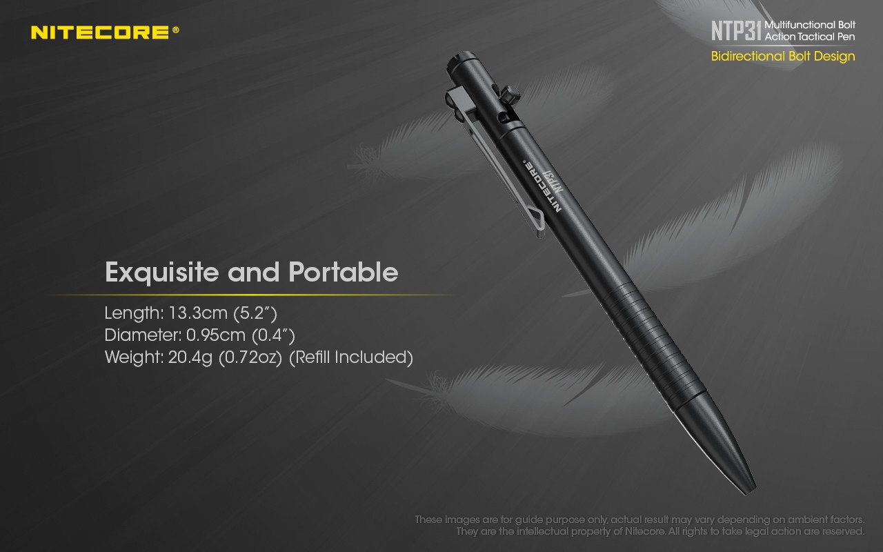 NiteCore NTP31 Multifunctional Bidirectional Bolt Design Action Tactical Pen