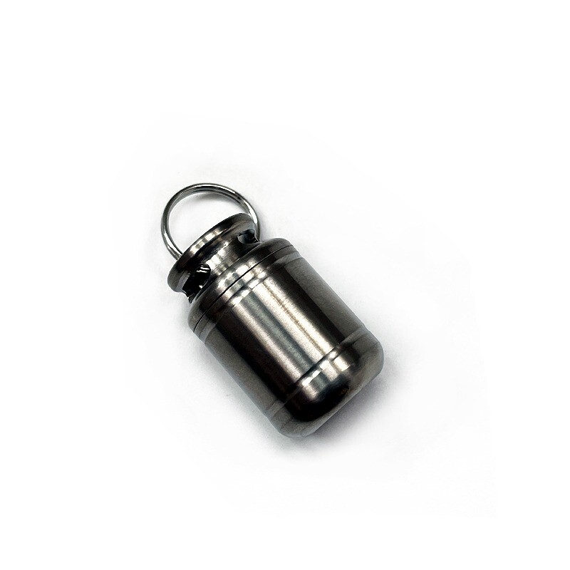 EDC Titanium Pill Holder Case Organizer Container Portable Waterproof Keychain