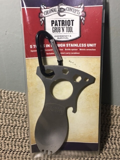 5 Tools in 1 Stainless PATRIOT GRUB N TOOL * Emergency & Survival Tool * NEW
