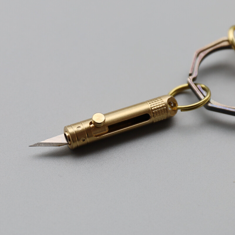 New Brass Outdoor Titanium Alloy Multi Pendant Mini Tool Whistle Ear Spoon Ruler
