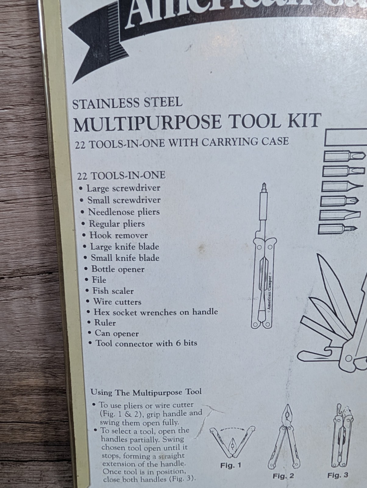 American Camper Stainless Steel Multipurpose Tool Kit 22 Tools in One 1531 NEW