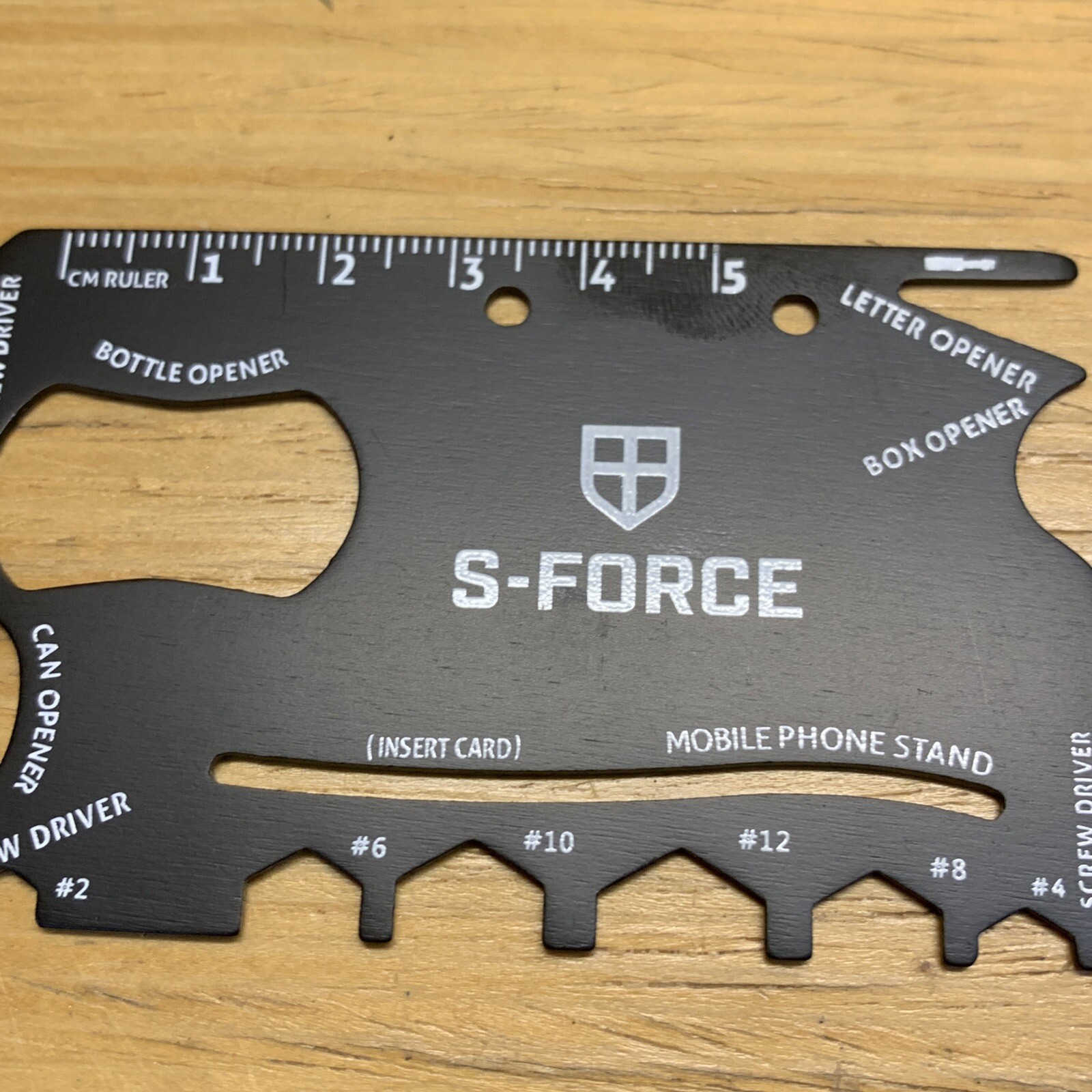 S-Force Watch Credit Card Multi Tool Ruler Letter Opener Phone Stand KG