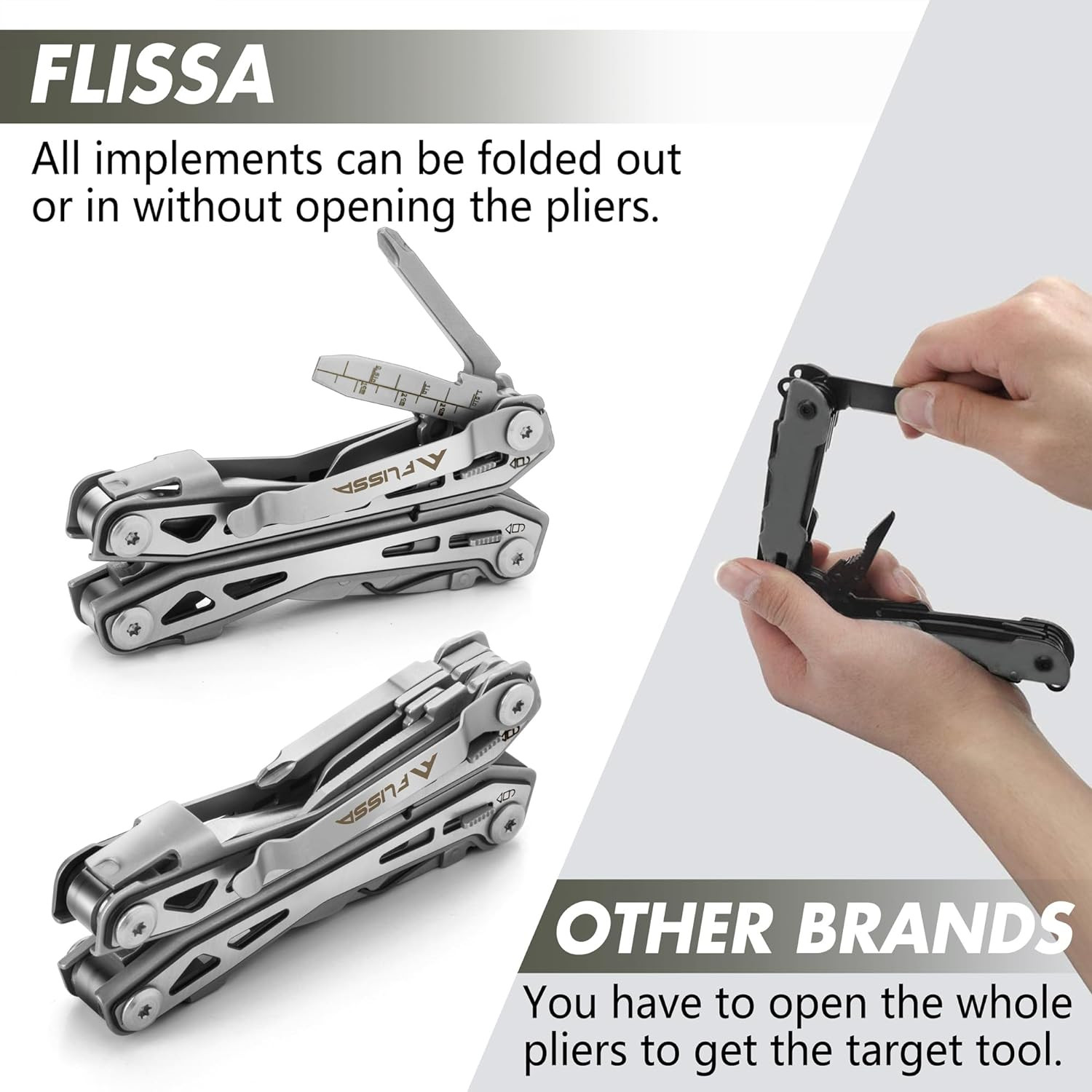 16-In-1 Stainless Steel Multi Tool, Gifts for Men Dad, EDC Multitool with Pocket