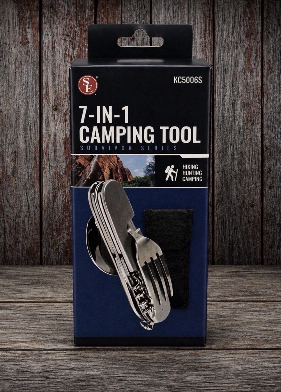 SE Survivor Series 7-in-1 Camping Tool KC5006S Multi Tool Utensil Survival Camp
