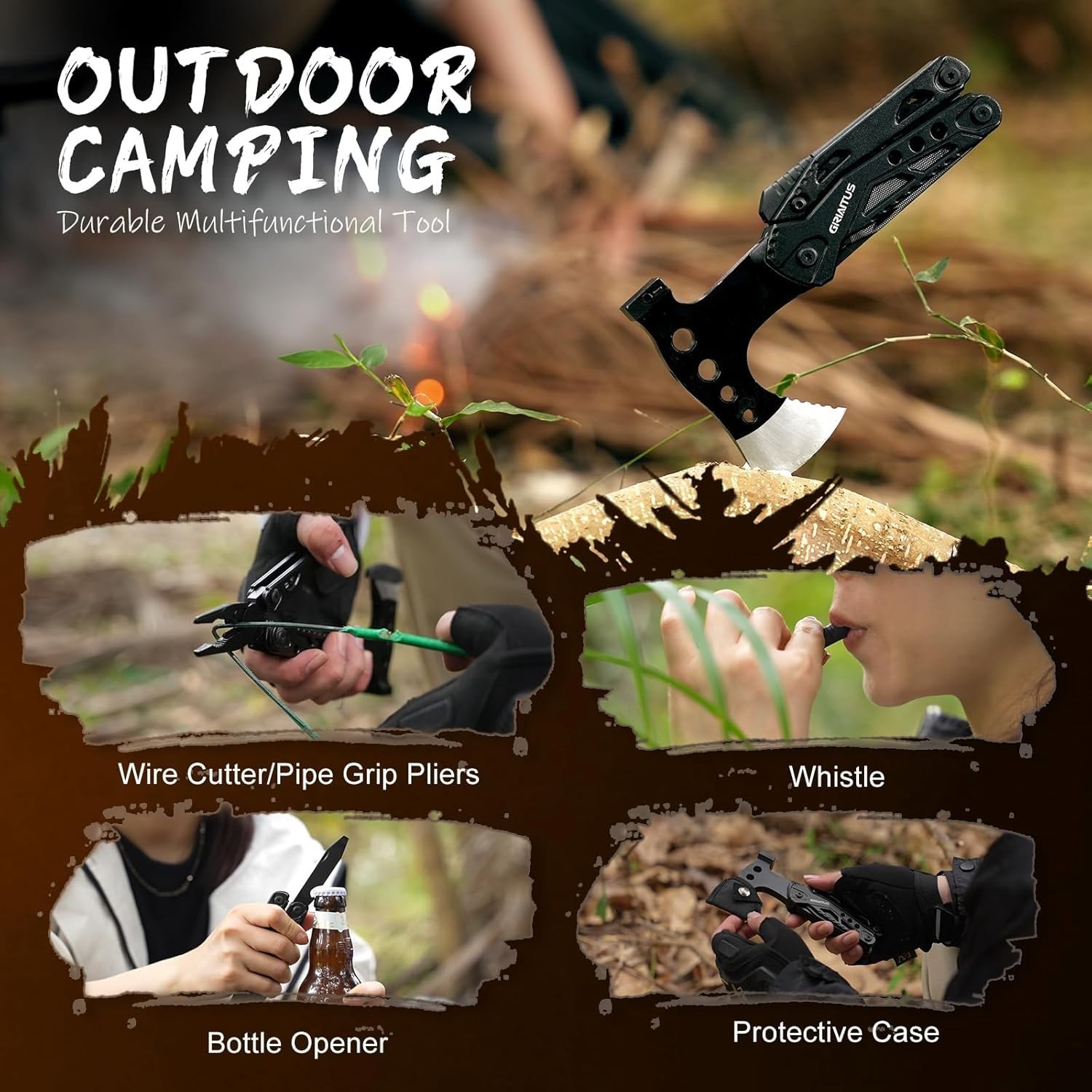 Heavy-Duty 16-in-1 Camping Multitool with Nylon Carry Case – Adventure Ready!