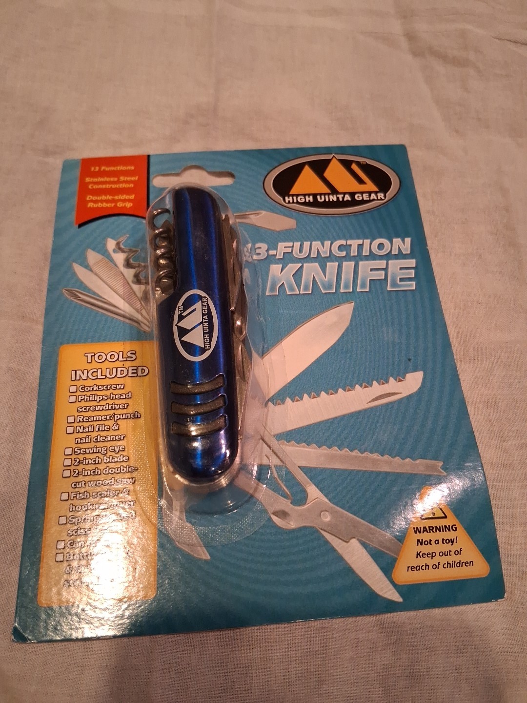 Uinta Gear 13 Function Knife & Flash Light Great For Backpacking, Camping, Ect