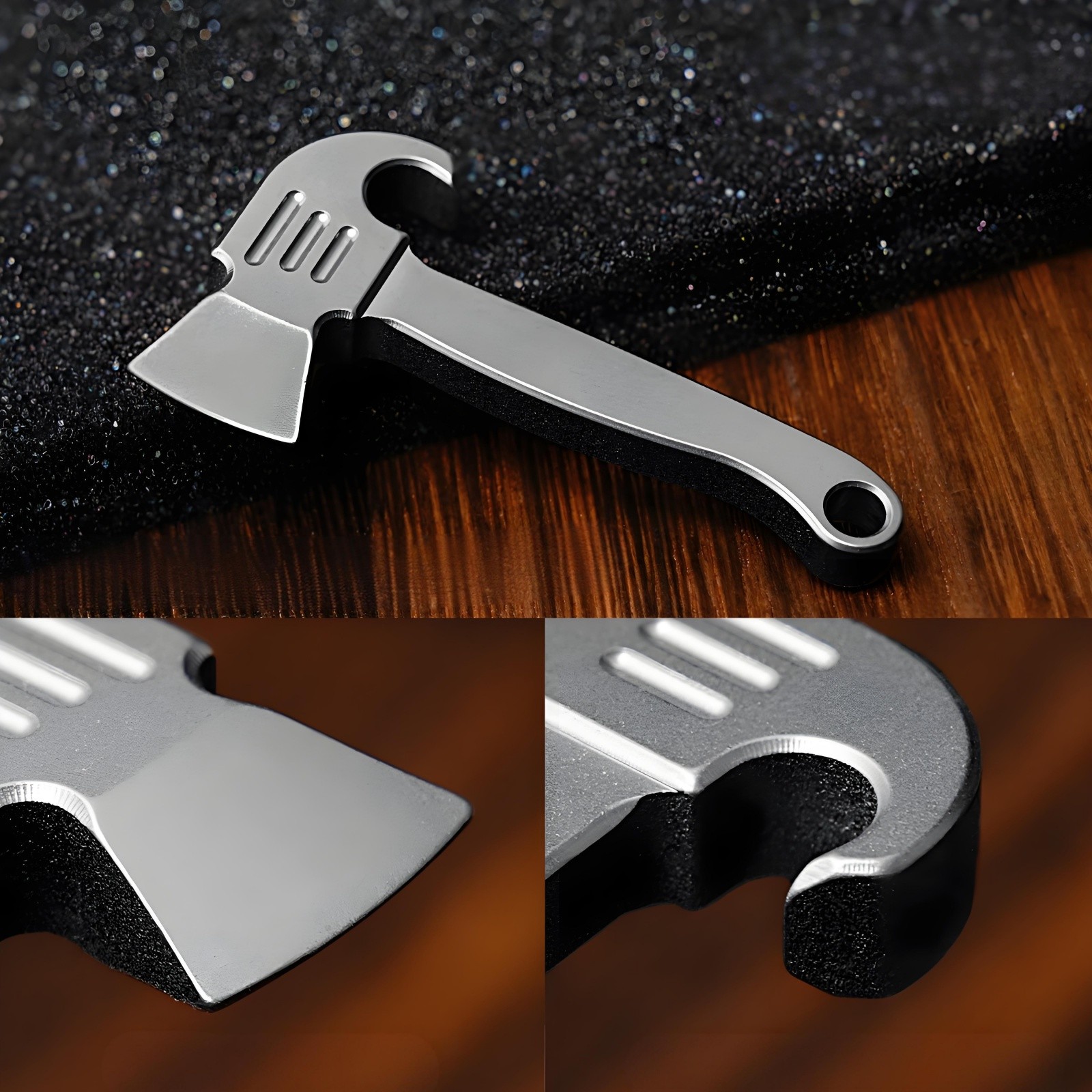 Titanium Alloy Mini Pry Bar EDC Keychain Tool Bottle Opener Necklace Pocket
