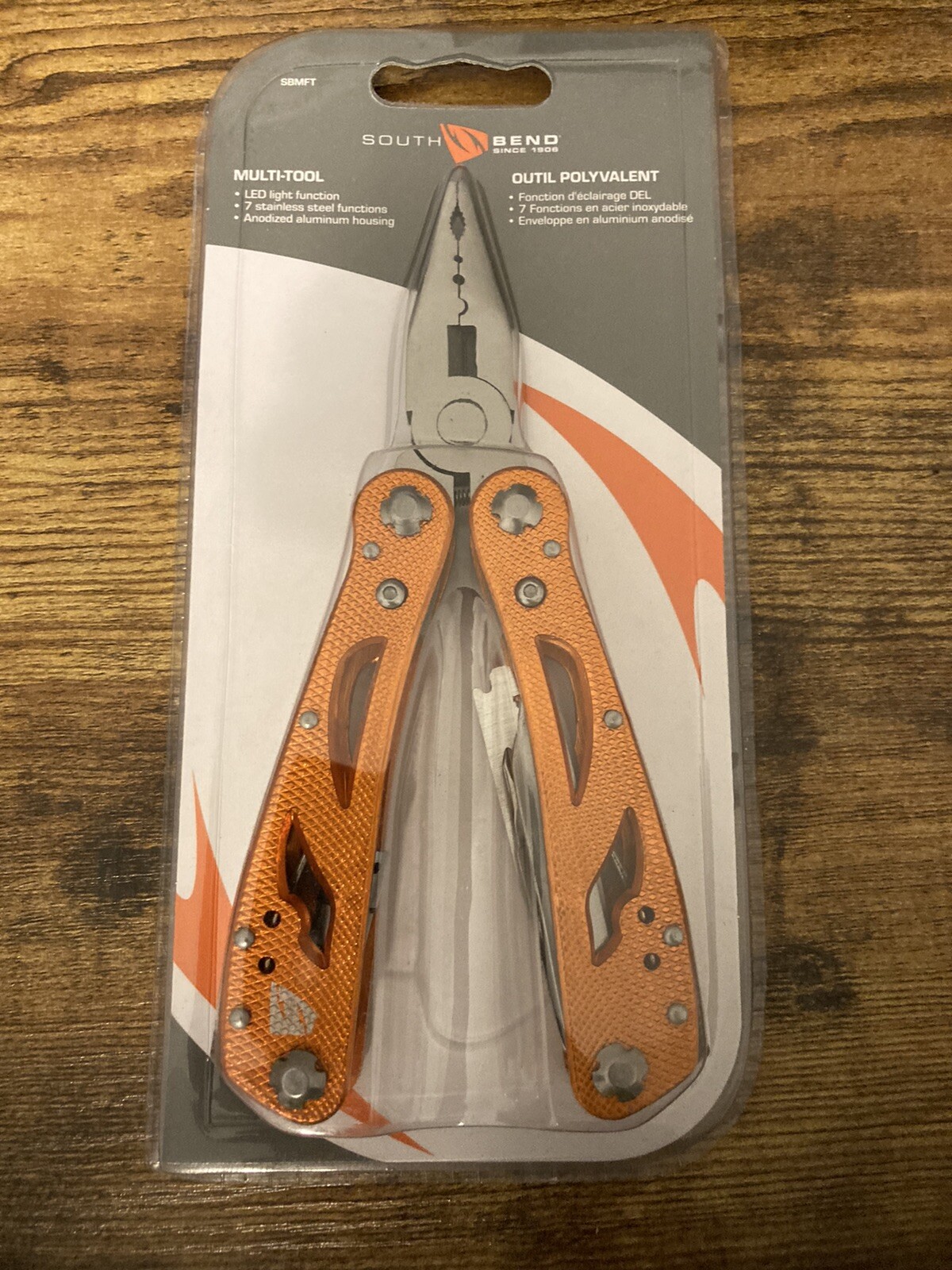 South Bend 7-Tool 7″ Anodized Aluminum Multi-Function Fishing Pliers NEW Sealed!