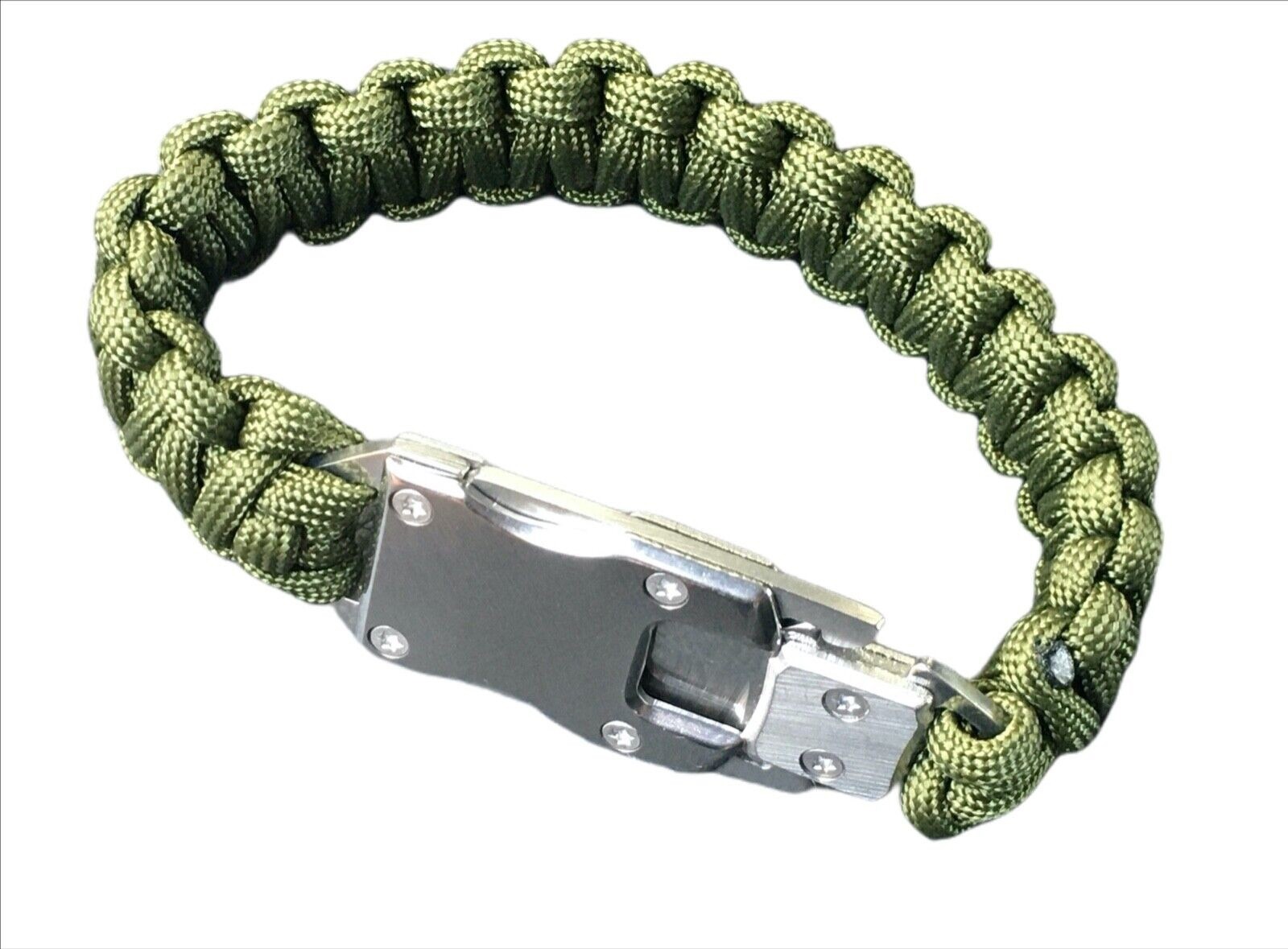 Paracord Emergency Tactical EDC Survival Knife Bracelet, Oliver Green BR11 New