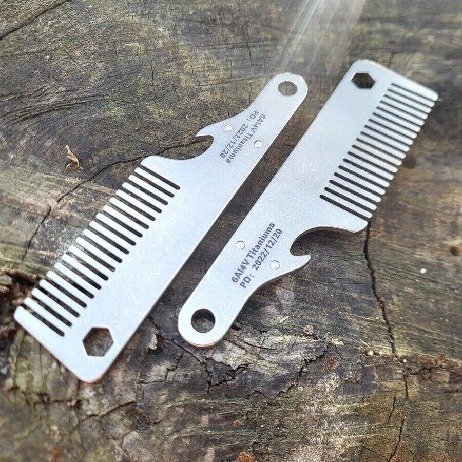 EDC Titanium Alloy Men Comb Hair And Beard Outdoor Pocket Multifunction Tool NEW