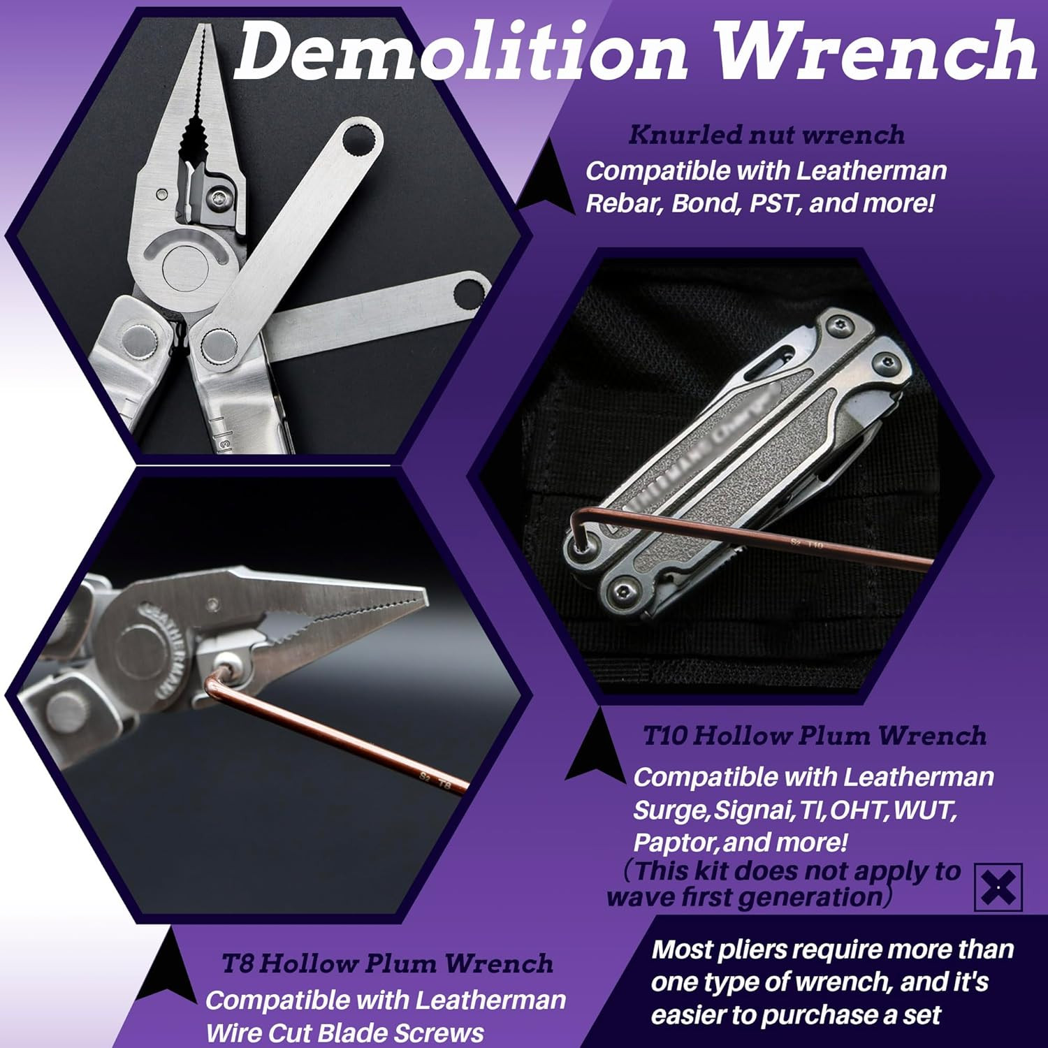 Wrench Set for Leatherman Multi-Tools – Includes 2 304 Stainless Steel Knurled N