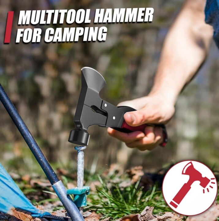 Multitool Axe Hammer Camp Hatchet Screwdriver Bits Knife NEW – USA