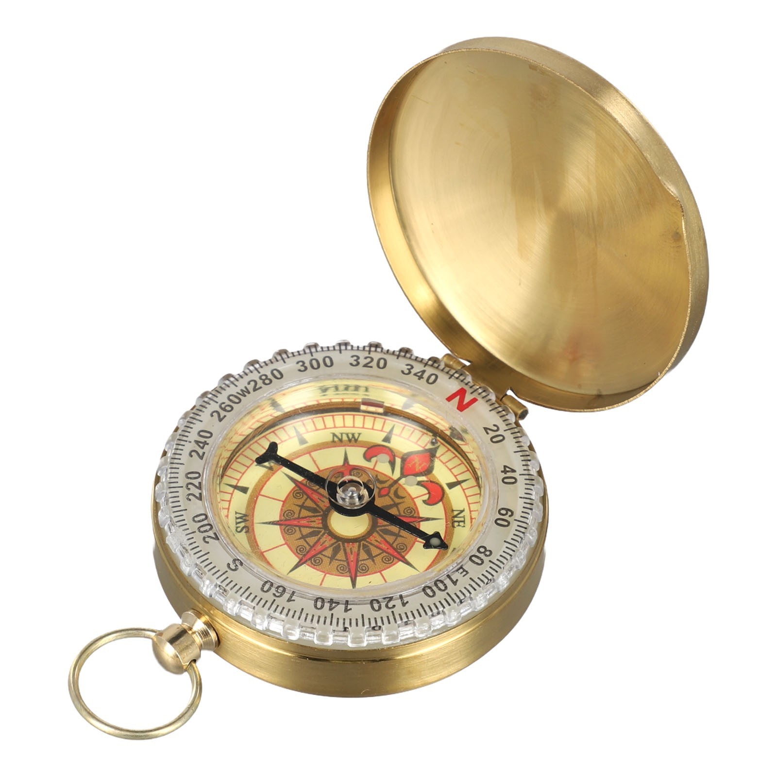 Hiking Pocket Brass Golden for Compass Portable Noctilucent for Compass