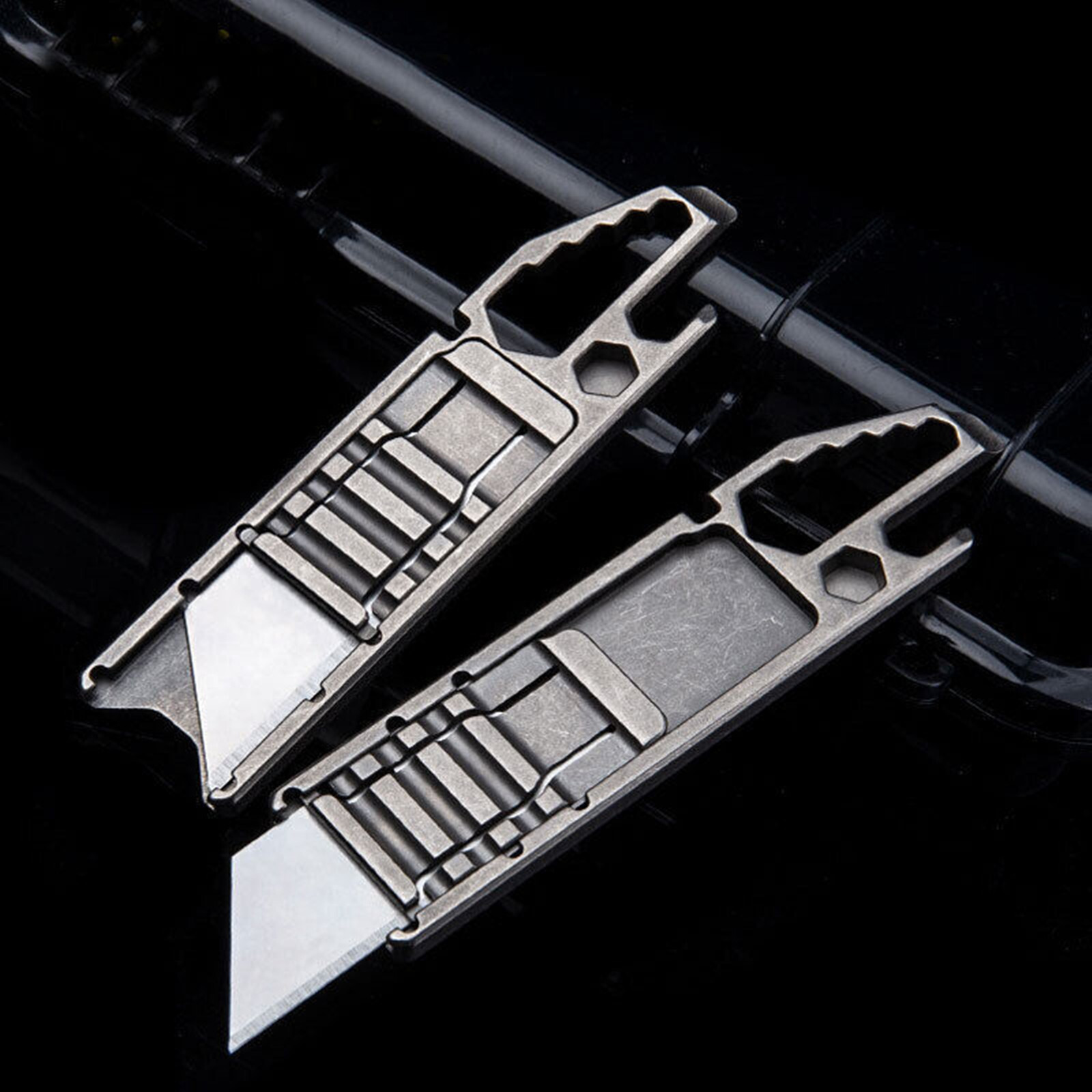 Titanium Pocket Utility Knife Opener Crowbar Wrench Outdoor EDC Keychain Tool