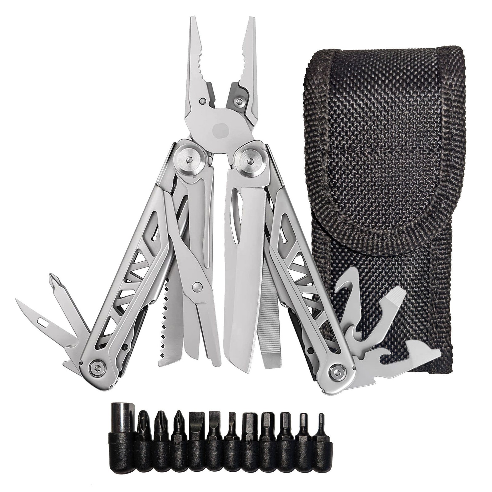 Heavy Duty Multitool | Military Grade Stainless Steel Frame; Deep Profile Blade