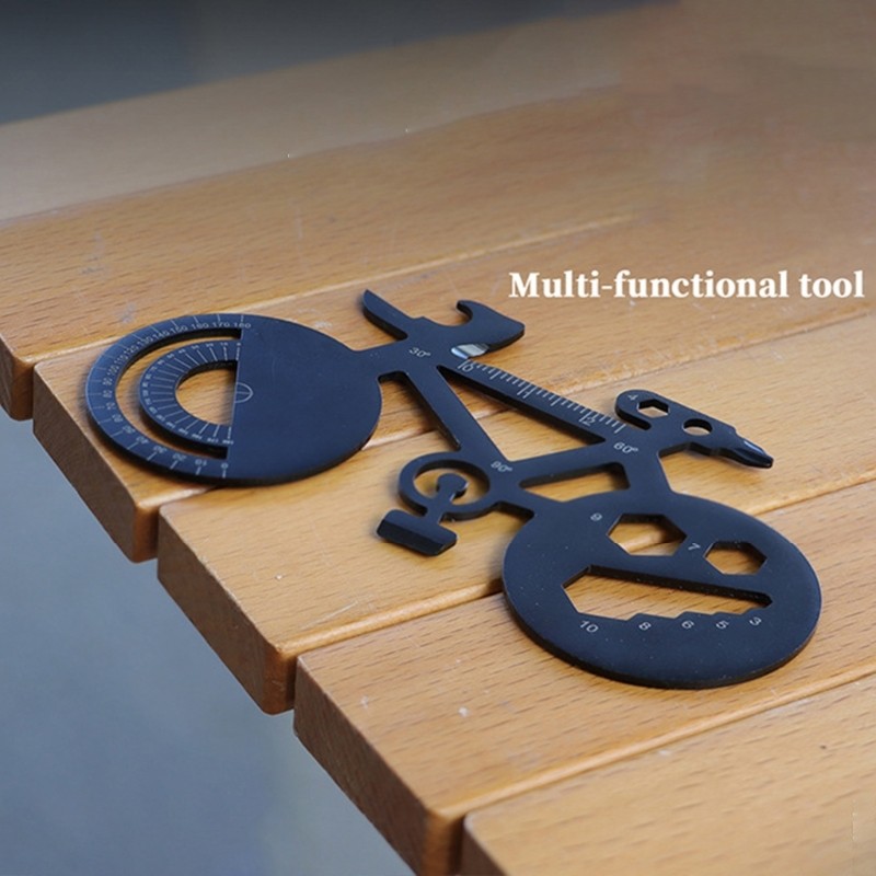Multifunctional Stainless Steel Bike Card Tool with Bottle Opener Screwdriver