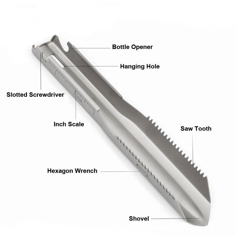 Pure Titanium Hand Trowel Small Ultralight Shovel Outdoor Camping Multi Tools