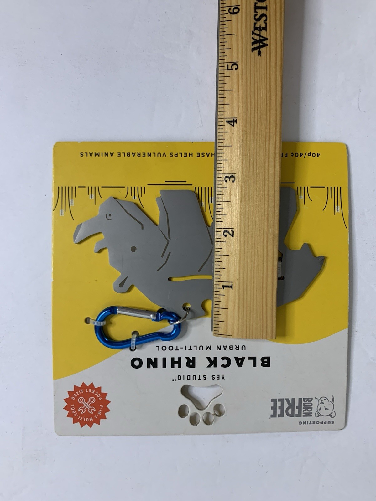 Black Rhino Urban Multi-Tool Yes Studio Animal Shaped Stainless Steel 8 Function