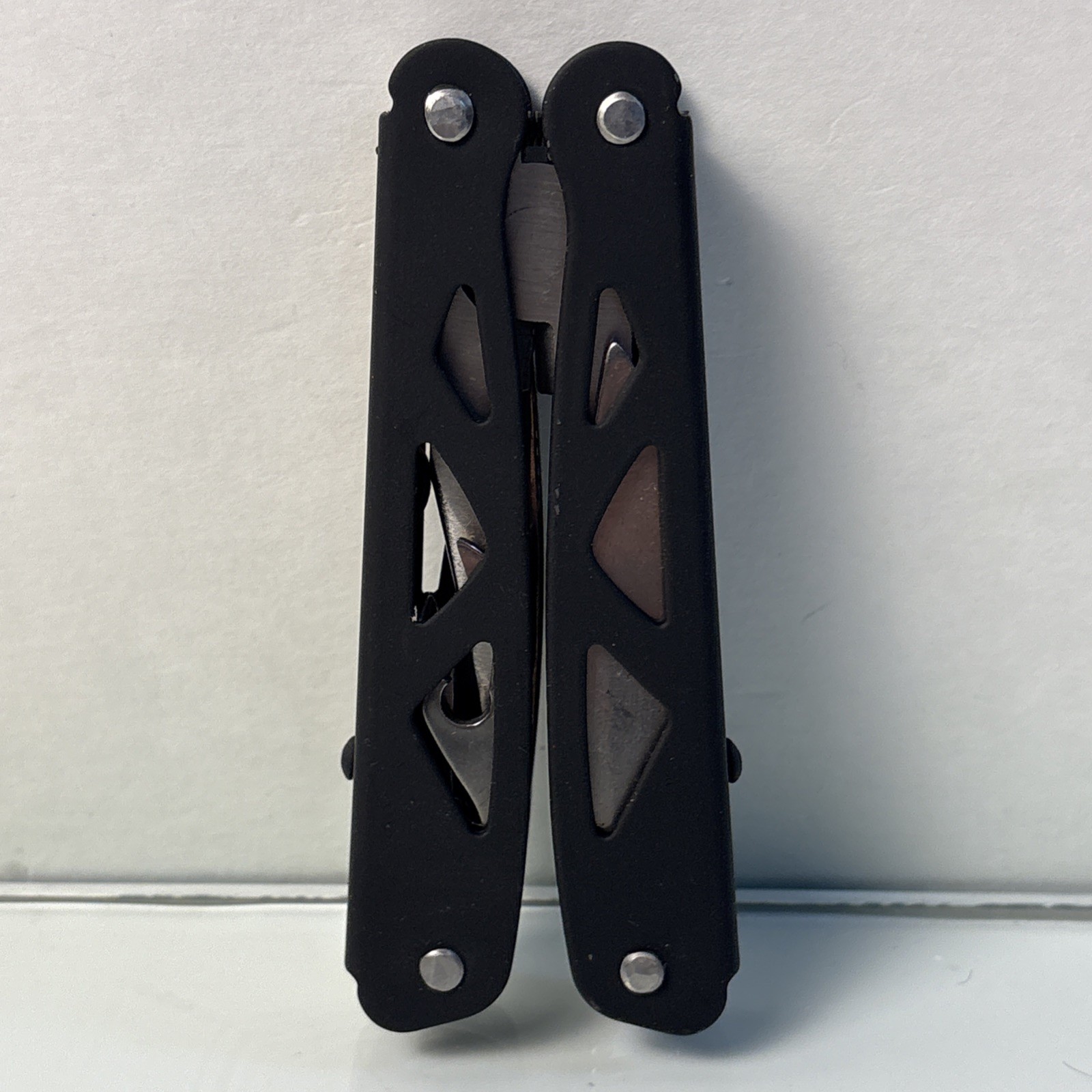 Black Skeleton Handle Multitool Pliers Pocket Knife Folding Tool Set EDC