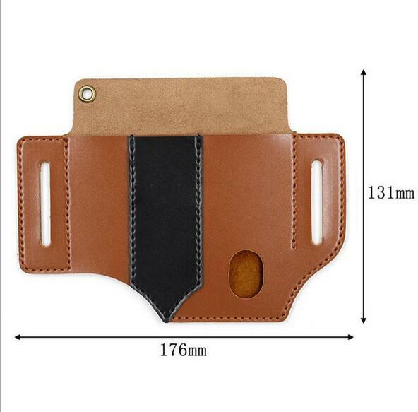 EDC Tactical Waist Bag Leather Multi Flashlight Knife Case Portable Tool Holster