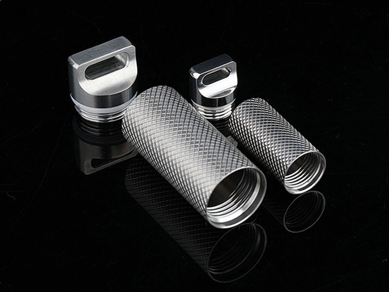 EDC Titanium Portable Waterproof Box Keychain Pendant Pill Storage Container
