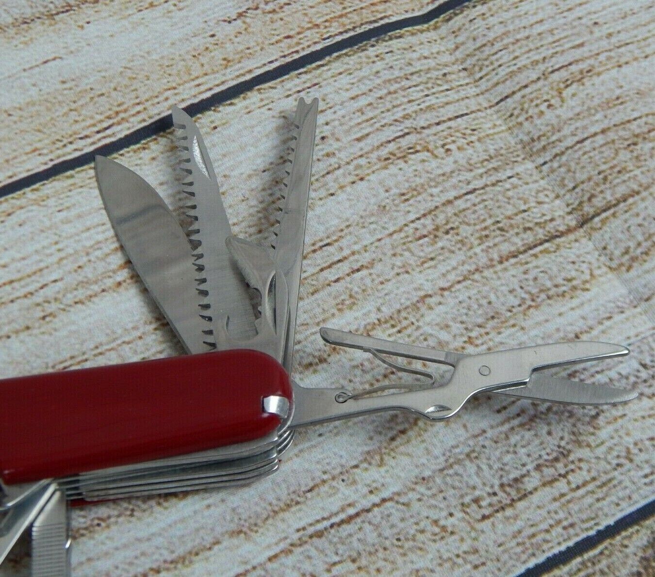 13 Function Multi Tool Survival Rescue Pocket Knife Camping Scout Stainless Red