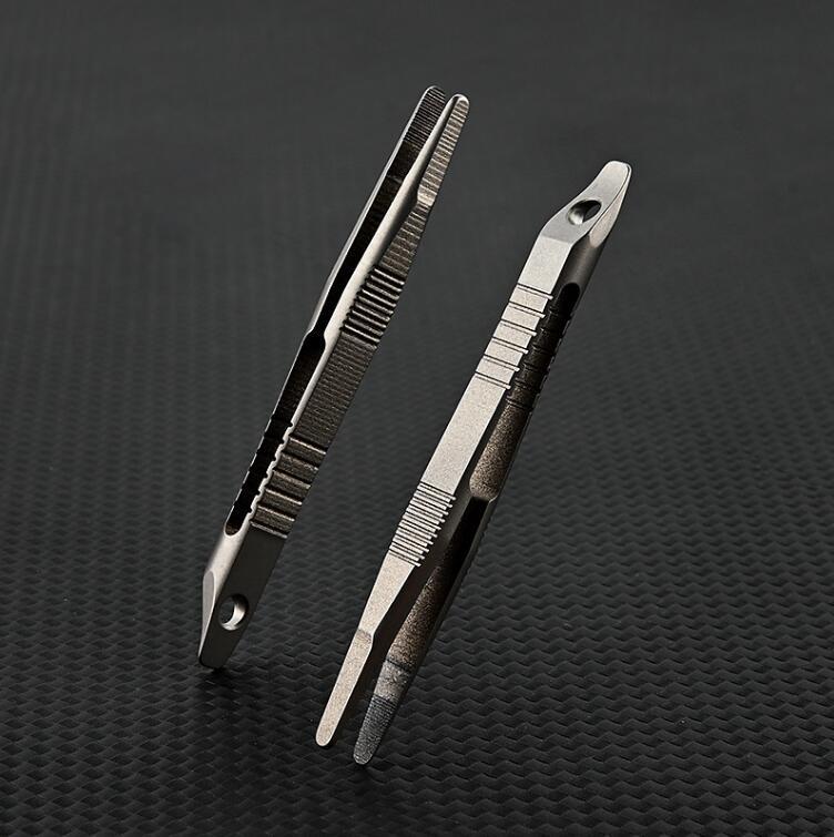 Mini Lightweight Titanium Alloy Keychain Tweezers Pry Bar Portable Outdoor EDC