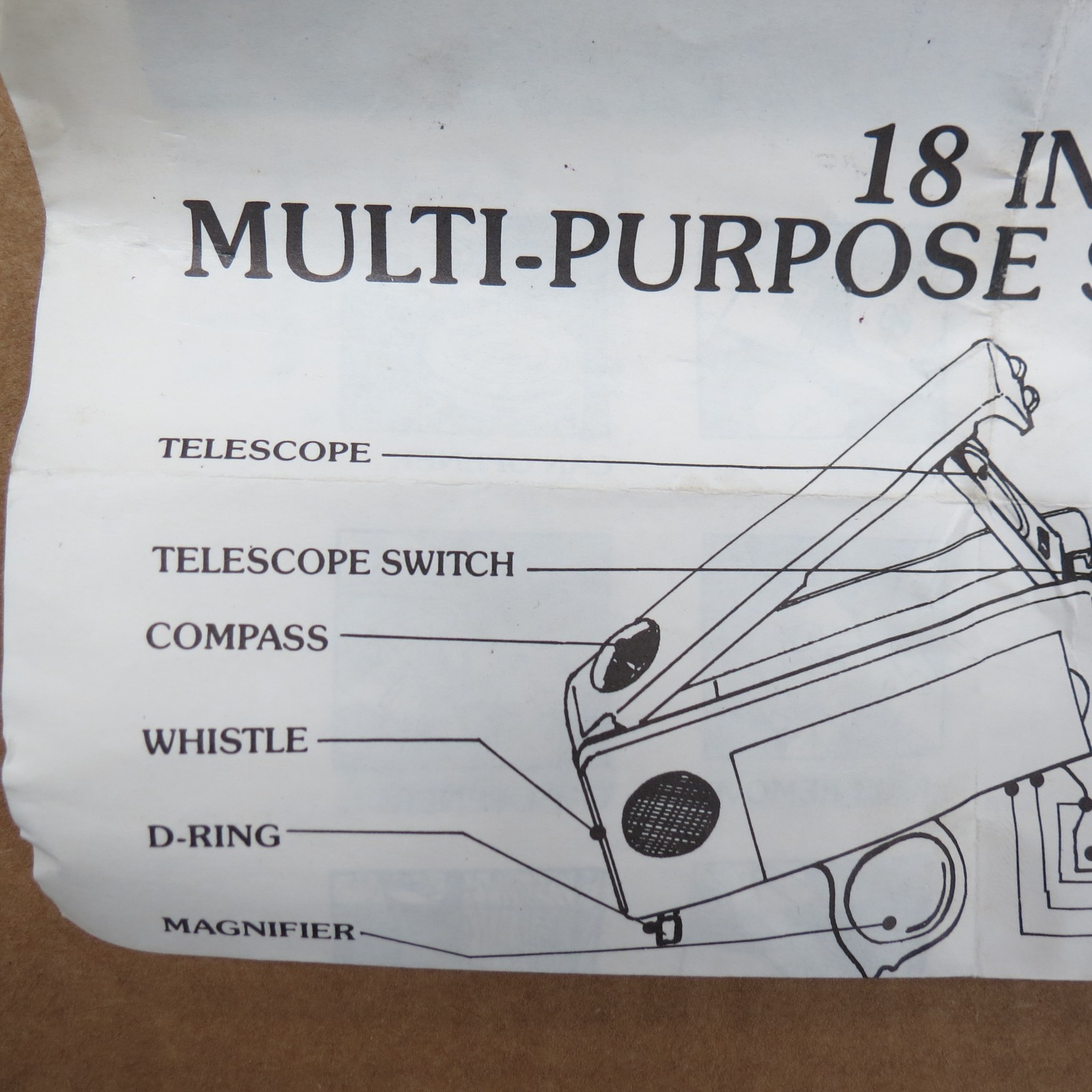 18 IN 1 MULTI PURPOSE SURVIVAL KIT – SHEATH – MANUAL – TAIWAN – COOL !!!!