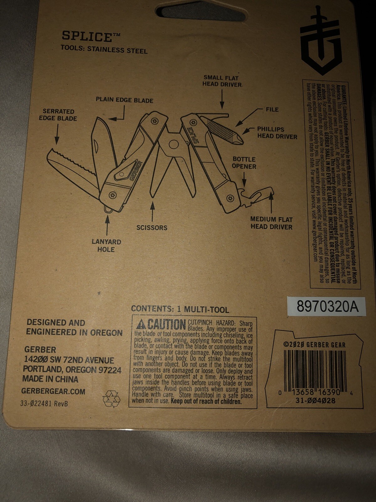 Gerber Splice Multi-Tool 31-004028 8 Tools