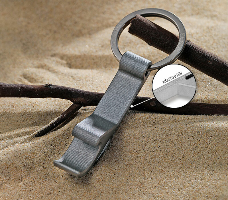 CNC Titanium Alloy Bottle Opener Key Chain Pendant EDC Tool with 25mm Key Ring