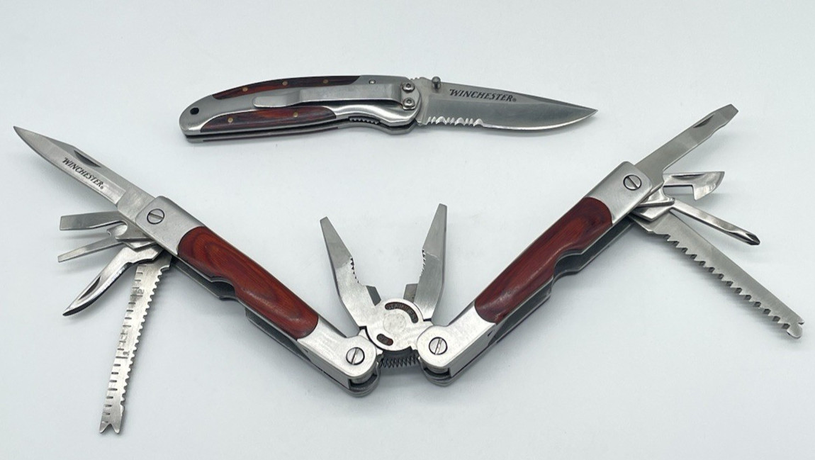 2 Winchester Pocket Tools : 1 Pocket Knife & 1 Multi Use Tool Pliers/Knife