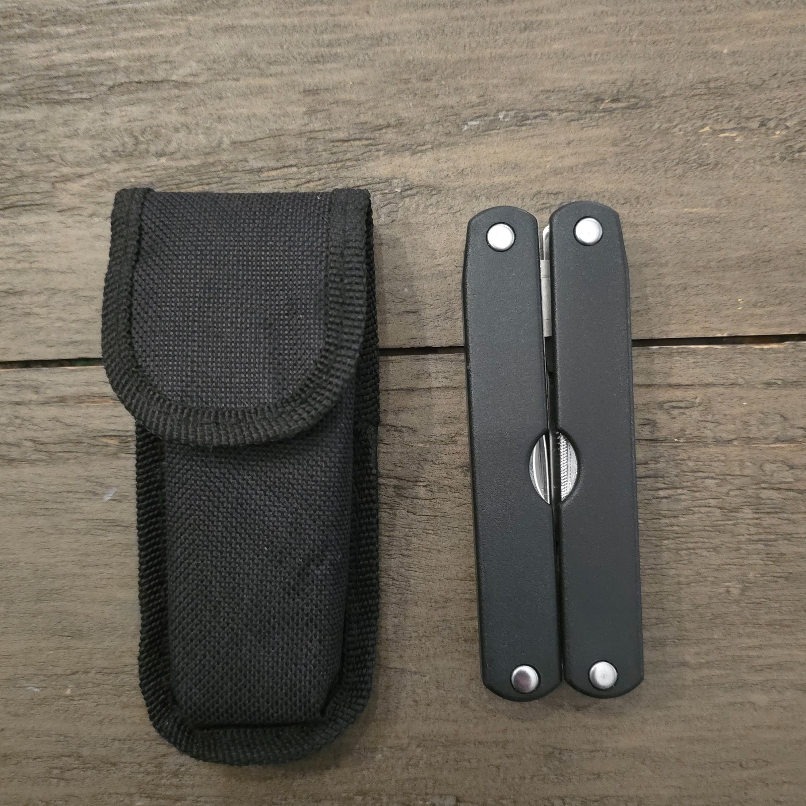 Graybar Multi Tool Pliers Black Flash Light Knife Folding with Case