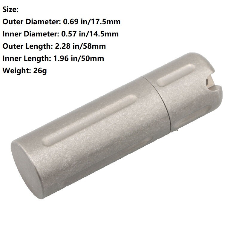TA2 Titanium Waterproof Pill Container Case Holder Box Keychain Outdoor EDC Gift