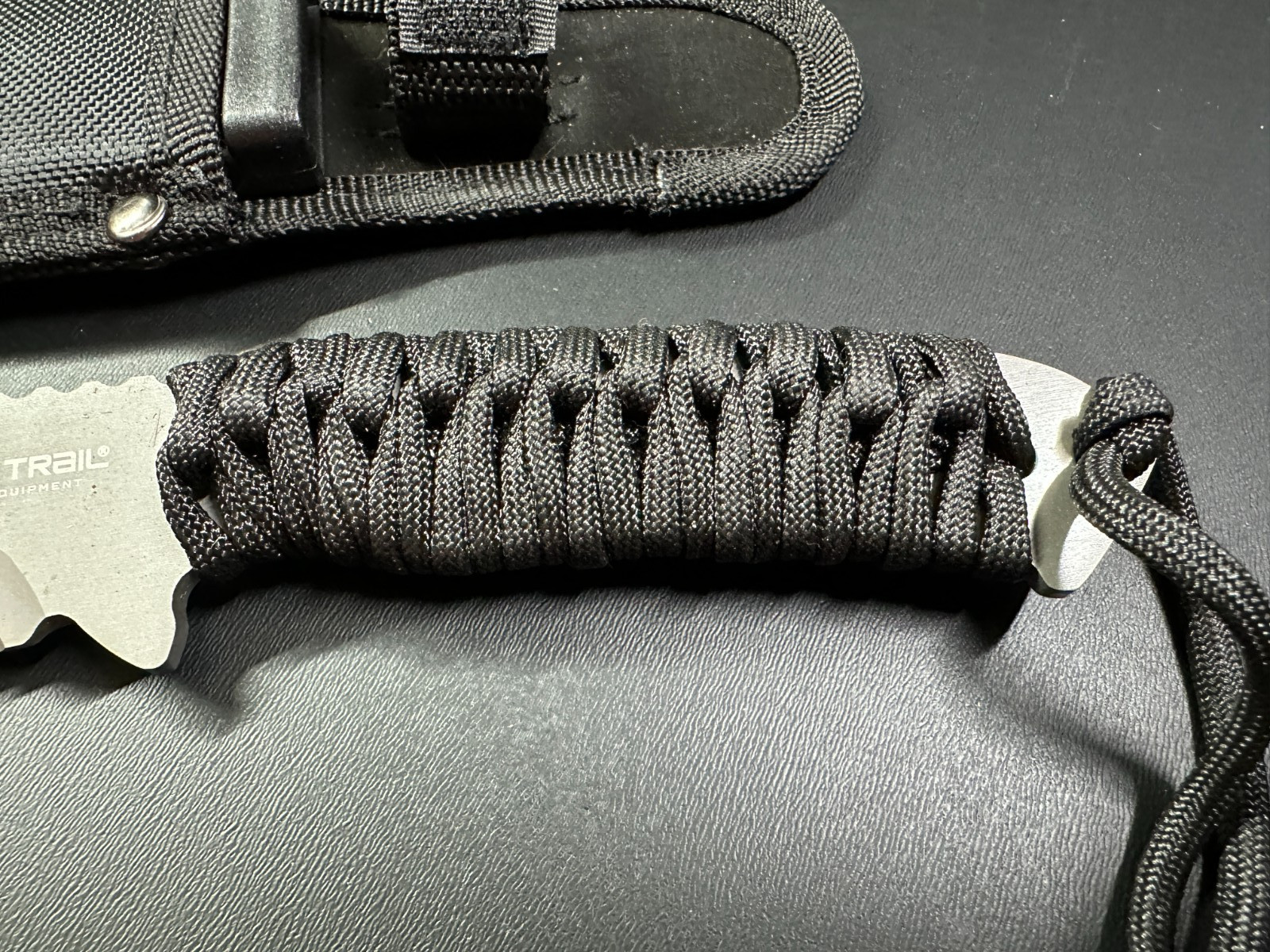 Ozark Trail Fixed Blade Knife w/ Black Paracord Wrapped Handle and Sheath