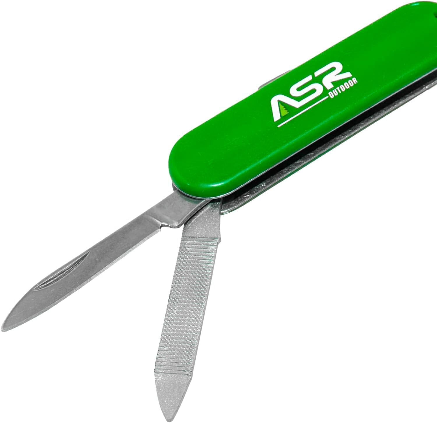 ASR Outdoor Mini EDC Small Pocket Knife Multi Tool – LOGO Green