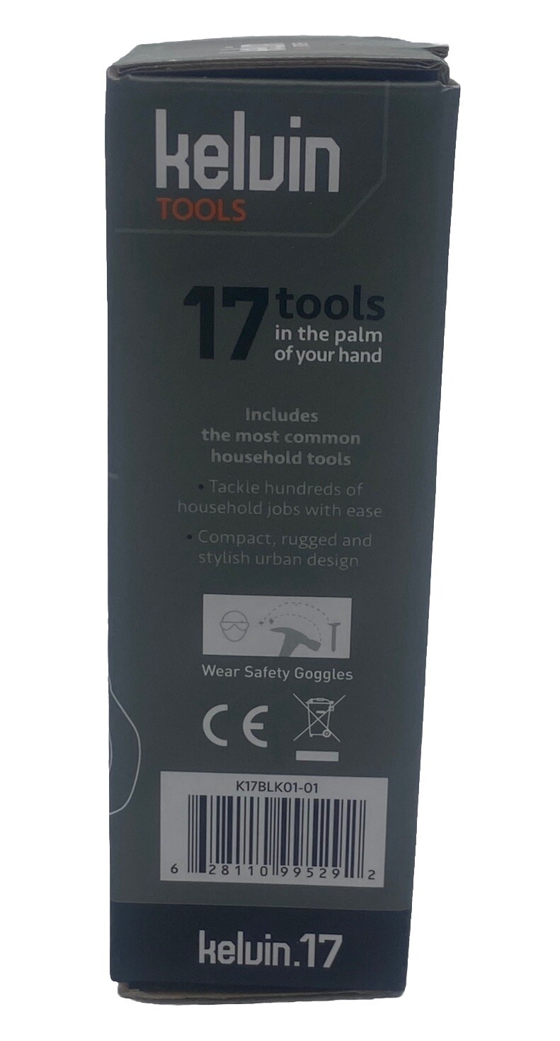 Kelvin Tools Kelvin 17 – The Everyday Multi-Tool with Flashlight (Black) New
